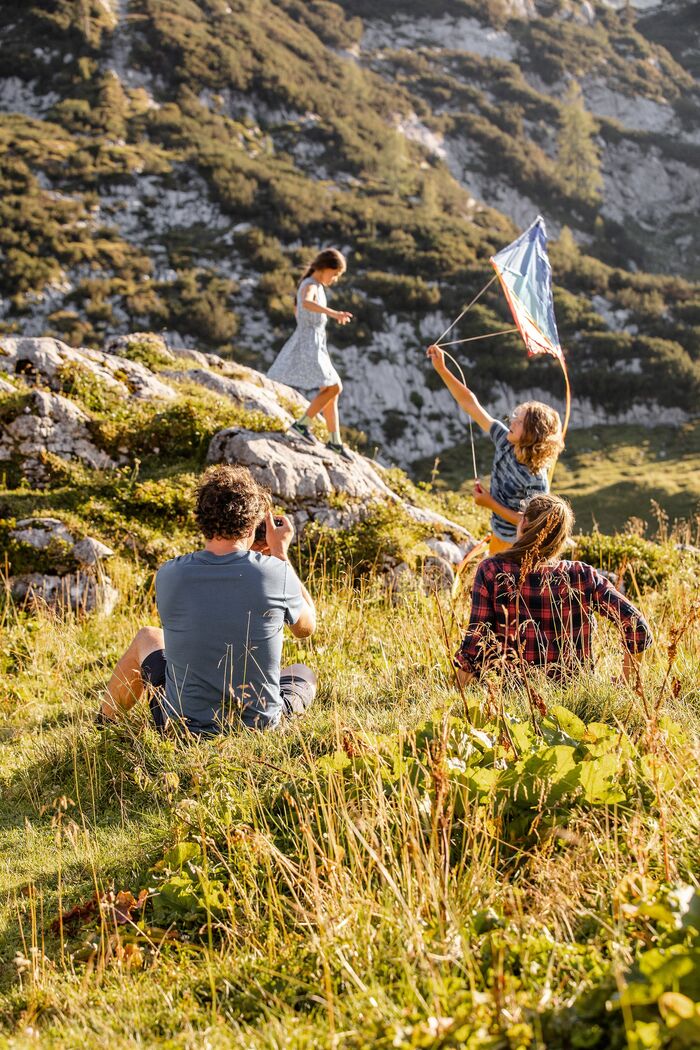 Drachensteigen, Ferien mit Familie auf der Gjaidalm, Obertraun