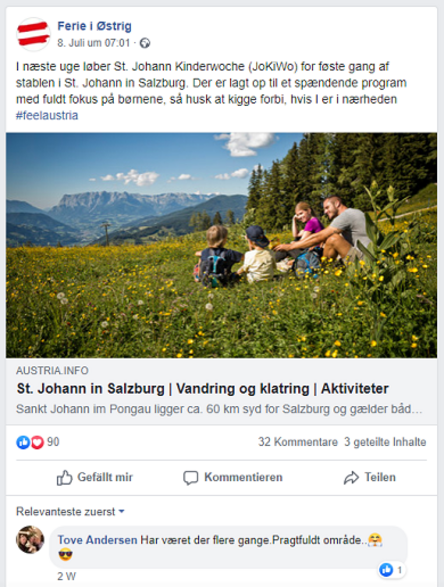Facebook-Posting Beispiel